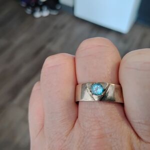 Men's Elegant Silver Ring with Blue Topaz